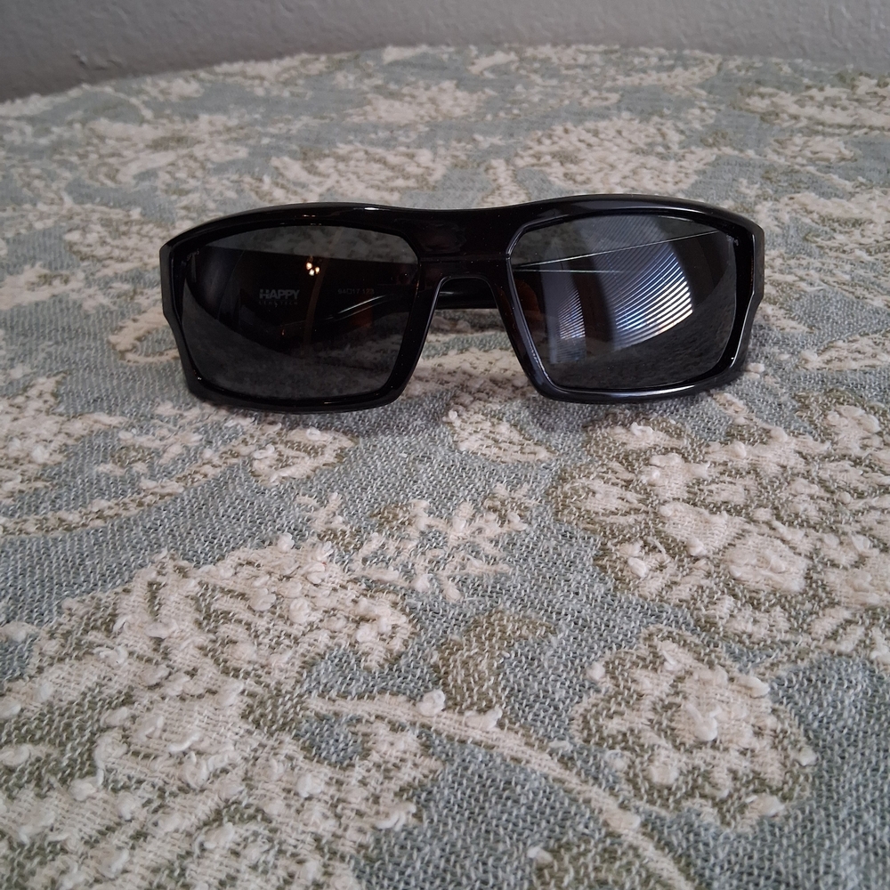 🌟 Mens Spy Optic Wraparound Sport Sunglasses Black Dark Smoke Lenses - Picture 7 of 9